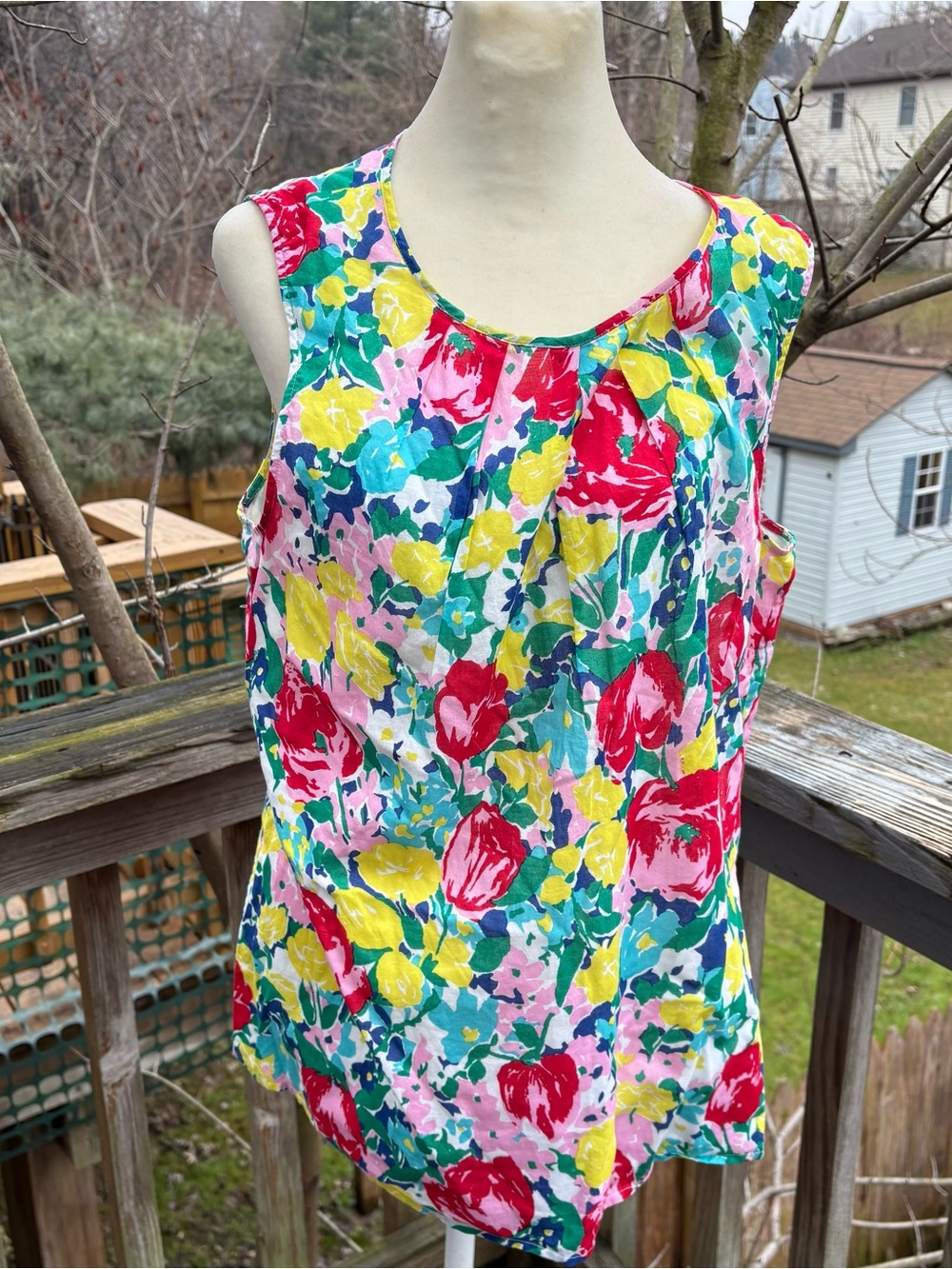 Talbots Multicolor Floral Sleeveless Blouse Women’s Size 16